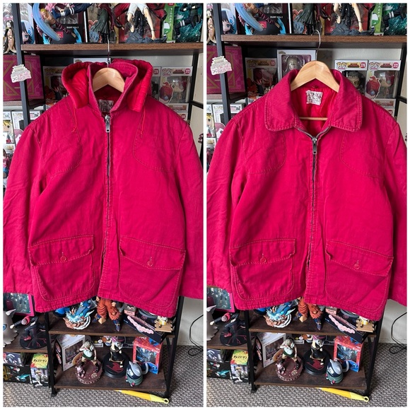 Vintage JCPenney Foremost Hunting Jacket Men’s Large Red Hooded Coat